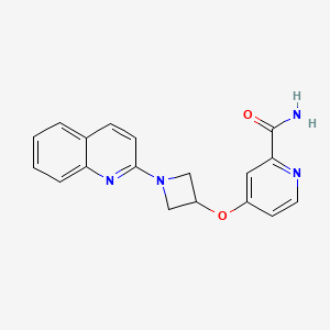 molecular formula C18H16N4O2 B12270250 4-{[1-(Quinolin-2-yl)azetidin-3-yl]oxy}pyridine-2-carboxamide 