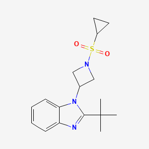 molecular formula C17H23N3O2S B12270261 2-tert-butyl-1-[1-(cyclopropanesulfonyl)azetidin-3-yl]-1H-1,3-benzodiazole 