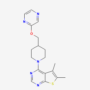 2-[(1-{5,6-Dimethylthieno[2,3-d]pyrimidin-4-yl}piperidin-4-yl)methoxy]pyrazine