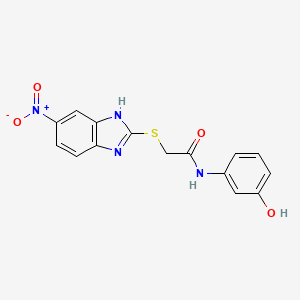 N-(3-hydroxyphenyl)-2-[(6-nitro-1H-benzimidazol-2-yl)sulfanyl]acetamide