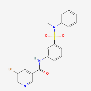 molecular formula C19H16BrN3O3S B1227030 5-bromo-N-[3-[methyl(phenyl)sulfamoyl]phenyl]-3-pyridinecarboxamide 
