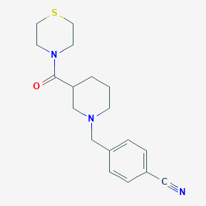 molecular formula C18H23N3OS B12270305 4-{[3-(Thiomorpholine-4-carbonyl)piperidin-1-yl]methyl}benzonitrile 