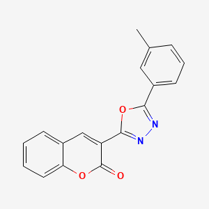 molecular formula C18H12N2O3 B12270354 3-[5-(3-methylphenyl)-1,3,4-oxadiazol-2-yl]-2H-chromen-2-one 