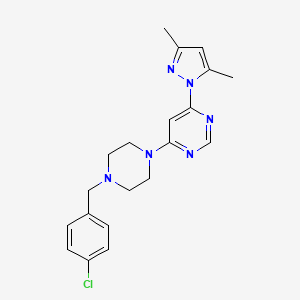 4-{4-[(4-chlorophenyl)methyl]piperazin-1-yl}-6-(3,5-dimethyl-1H-pyrazol-1-yl)pyrimidine