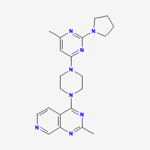 molecular formula C21H26N8 B12270385 4-Methyl-6-(4-{2-methylpyrido[3,4-d]pyrimidin-4-yl}piperazin-1-yl)-2-(pyrrolidin-1-yl)pyrimidine 