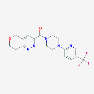 1-{5H,7H,8H-pyrano[4,3-c]pyridazine-3-carbonyl}-4-[5-(trifluoromethyl)pyridin-2-yl]piperazine