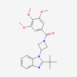 molecular formula C24H29N3O4 B12270399 2-tert-butyl-1-[1-(3,4,5-trimethoxybenzoyl)azetidin-3-yl]-1H-1,3-benzodiazole 