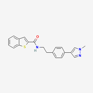 molecular formula C21H19N3OS B12270461 N-{2-[4-(1-methyl-1H-pyrazol-4-yl)phenyl]ethyl}-1-benzothiophene-2-carboxamide 