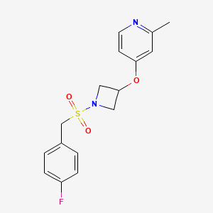 molecular formula C16H17FN2O3S B12270480 4-({1-[(4-Fluorophenyl)methanesulfonyl]azetidin-3-yl}oxy)-2-methylpyridine 