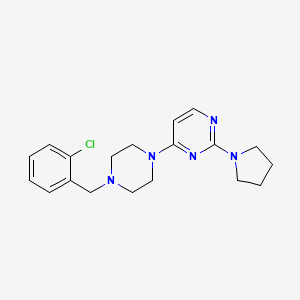 molecular formula C19H24ClN5 B12270503 4-{4-[(2-Chlorophenyl)methyl]piperazin-1-yl}-2-(pyrrolidin-1-yl)pyrimidine 