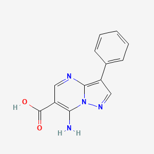 molecular formula C13H10N4O2 B12270528 7-Amino-3-phenyl-pyrazolo[1,5-a]pyrimidine-6-carboxylic acid 