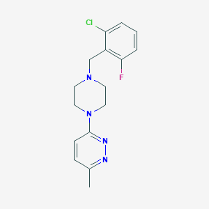 molecular formula C16H18ClFN4 B12270561 3-{4-[(2-Chloro-6-fluorophenyl)methyl]piperazin-1-yl}-6-methylpyridazine 