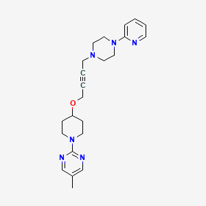 molecular formula C23H30N6O B12270568 5-Methyl-2-[4-({4-[4-(pyridin-2-yl)piperazin-1-yl]but-2-yn-1-yl}oxy)piperidin-1-yl]pyrimidine 