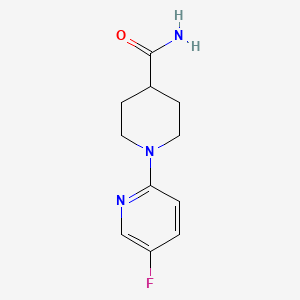 molecular formula C11H14FN3O B12270581 1-(5-Fluoropyridin-2-yl)piperidine-4-carboxamide 