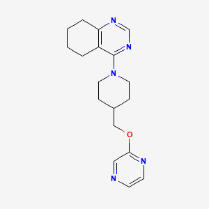 molecular formula C18H23N5O B12270596 4-{4-[(Pyrazin-2-yloxy)methyl]piperidin-1-yl}-5,6,7,8-tetrahydroquinazoline 