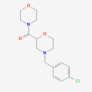 molecular formula C16H21ClN2O3 B12270621 4-[(4-Chlorophenyl)methyl]-2-(morpholine-4-carbonyl)morpholine 