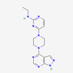 N-ethyl-4-(4-{1H-pyrazolo[3,4-d]pyrimidin-4-yl}piperazin-1-yl)pyrimidin-2-amine