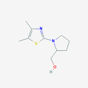 molecular formula C10H16N2OS B12270628 [1-(4,5-Dimethyl-1,3-thiazol-2-yl)pyrrolidin-2-yl]methanol 