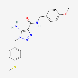 molecular formula C19H21N5O2S B12270649 5-amino-N-(4-methoxybenzyl)-1-[4-(methylsulfanyl)benzyl]-1H-1,2,3-triazole-4-carboxamide 