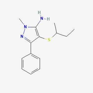 1H-Pyrazol-5-amine, 1-methyl-4-((1-methylpropyl)thio)-3-phenyl-