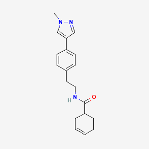 molecular formula C19H23N3O B12270678 N-{2-[4-(1-methyl-1H-pyrazol-4-yl)phenyl]ethyl}cyclohex-3-ene-1-carboxamide 