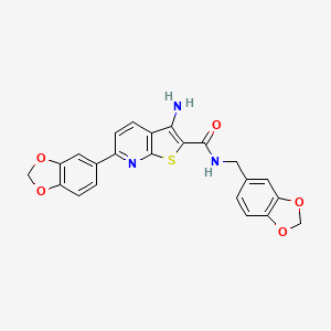 3-amino-6-(1,3-benzodioxol-5-yl)-N-(1,3-benzodioxol-5-ylmethyl)thieno[2,3-b]pyridine-2-carboxamide