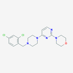 molecular formula C19H23Cl2N5O B12270698 4-(4-{4-[(2,4-Dichlorophenyl)methyl]piperazin-1-yl}pyrimidin-2-yl)morpholine 