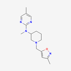 molecular formula C16H23N5O B12270701 N,5-dimethyl-N-{1-[(3-methyl-1,2-oxazol-5-yl)methyl]piperidin-3-yl}pyrimidin-2-amine 