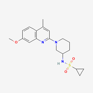 molecular formula C19H25N3O3S B12270708 N-[1-(7-methoxy-4-methylquinolin-2-yl)piperidin-3-yl]cyclopropanesulfonamide 