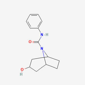 molecular formula C14H18N2O2 B12270746 3-hydroxy-N-phenyl-8-azabicyclo[3.2.1]octane-8-carboxamide 