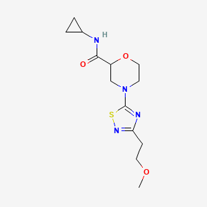 molecular formula C13H20N4O3S B12270748 N-cyclopropyl-4-[3-(2-methoxyethyl)-1,2,4-thiadiazol-5-yl]morpholine-2-carboxamide 