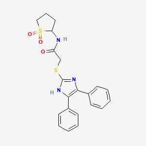 molecular formula C21H21N3O3S2 B12270763 N-(1,1-dioxothiolan-2-yl)-2-[(4,5-diphenyl-1H-imidazol-2-yl)sulfanyl]acetamide 