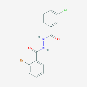 2-bromo-N'-[(3-chlorophenyl)-oxomethyl]benzohydrazide