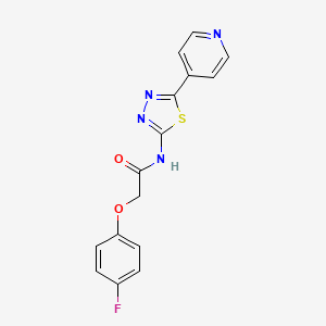 molecular formula C15H11FN4O2S B1227078 2-(4-fluorophenoxy)-N-(5-pyridin-4-yl-1,3,4-thiadiazol-2-yl)acetamide 