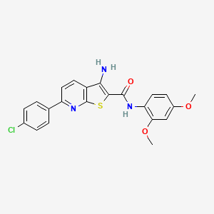 3-amino-6-(4-chlorophenyl)-N-(2,4-dimethoxyphenyl)thieno[2,3-b]pyridine-2-carboxamide