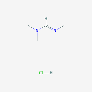 molecular formula C4H11ClN2 B12270834 (E)-[(dimethylamino)methylidene](methyl)azanium chloride 