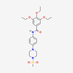 molecular formula C24H33N3O6S B1227085 3,4,5-三乙氧基-N-[4-(4-甲基磺酰基-1-哌嗪基)苯基]苯甲酰胺 