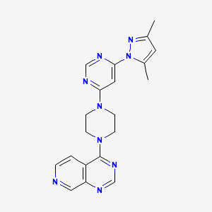 molecular formula C20H21N9 B12270857 4-(3,5-dimethyl-1H-pyrazol-1-yl)-6-(4-{pyrido[3,4-d]pyrimidin-4-yl}piperazin-1-yl)pyrimidine 