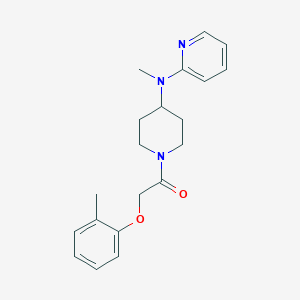 molecular formula C20H25N3O2 B12270861 1-{4-[Methyl(pyridin-2-yl)amino]piperidin-1-yl}-2-(2-methylphenoxy)ethan-1-one 