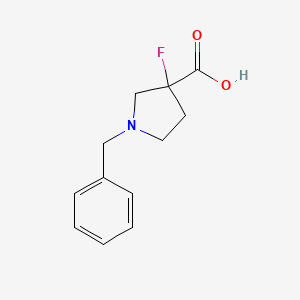 molecular formula C12H14FNO2 B12270882 1-Benzyl-3-fluoropyrrolidine-3-carboxylic acid 