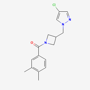 4-chloro-1-{[1-(3,4-dimethylbenzoyl)azetidin-3-yl]methyl}-1H-pyrazole