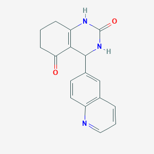 molecular formula C17H15N3O2 B1227090 4-(6-Quinolinyl)-1,3,4,6,7,8-hexahydroquinazoline-2,5-dione 