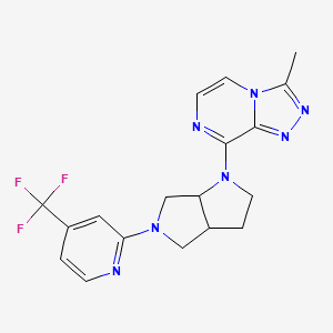 molecular formula C18H18F3N7 B12270904 2-(1-{3-Methyl-[1,2,4]triazolo[4,3-a]pyrazin-8-yl}-octahydropyrrolo[2,3-c]pyrrol-5-yl)-4-(trifluoromethyl)pyridine 