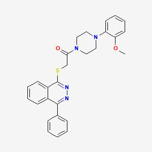 molecular formula C27H26N4O2S B12270909 1-[4-(2-Methoxyphenyl)piperazin-1-yl]-2-[(4-phenylphthalazin-1-yl)sulfanyl]ethan-1-one 