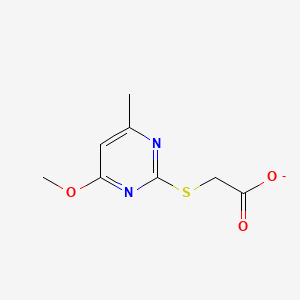 molecular formula C8H9N2O3S- B12270942 2-((4-Methoxy-6-methylpyrimidin-2-yl)thio)acetic acid 