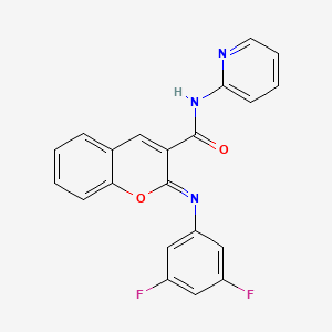 (2Z)-2-[(3,5-difluorophenyl)imino]-N-(pyridin-2-yl)-2H-chromene-3-carboxamide