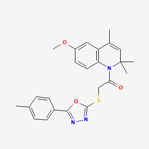 molecular formula C24H25N3O3S B1227096 1-(6-甲氧基-2,2,4-三甲基-1-喹啉基)-2-[[5-(4-甲基苯基)-1,3,4-恶二唑-2-基]硫代]乙酮 