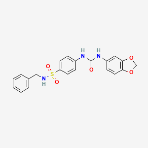 molecular formula C21H19N3O5S B1227098 1-(1,3-Benzodioxol-5-yl)-3-[4-[(phenylmethyl)sulfamoyl]phenyl]urea 