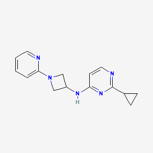 molecular formula C15H17N5 B12270985 2-cyclopropyl-N-[1-(pyridin-2-yl)azetidin-3-yl]pyrimidin-4-amine 