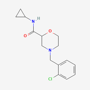 molecular formula C15H19ClN2O2 B12270986 4-[(2-chlorophenyl)methyl]-N-cyclopropylmorpholine-2-carboxamide 